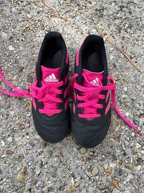 adidas Kids Black and Hot Pink Lace-Up Sneakers